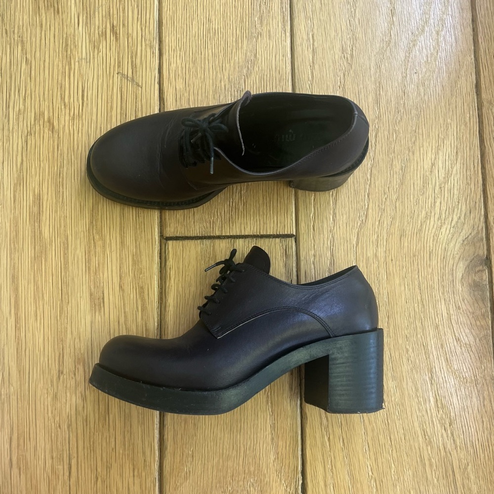 Miu Miu Leather Platform Oxford Heels